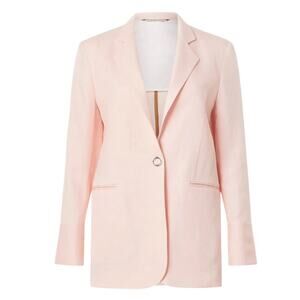 BOSS Pink Oversized Linen Blazer SIZE 10 Unstructured Work Designer Pastel $600